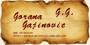 Gorana Gajinović vizit kartica